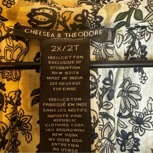 Chelsea & Theodore Floral Cotton Dress Woman’s 2X - Picture 3 of 9